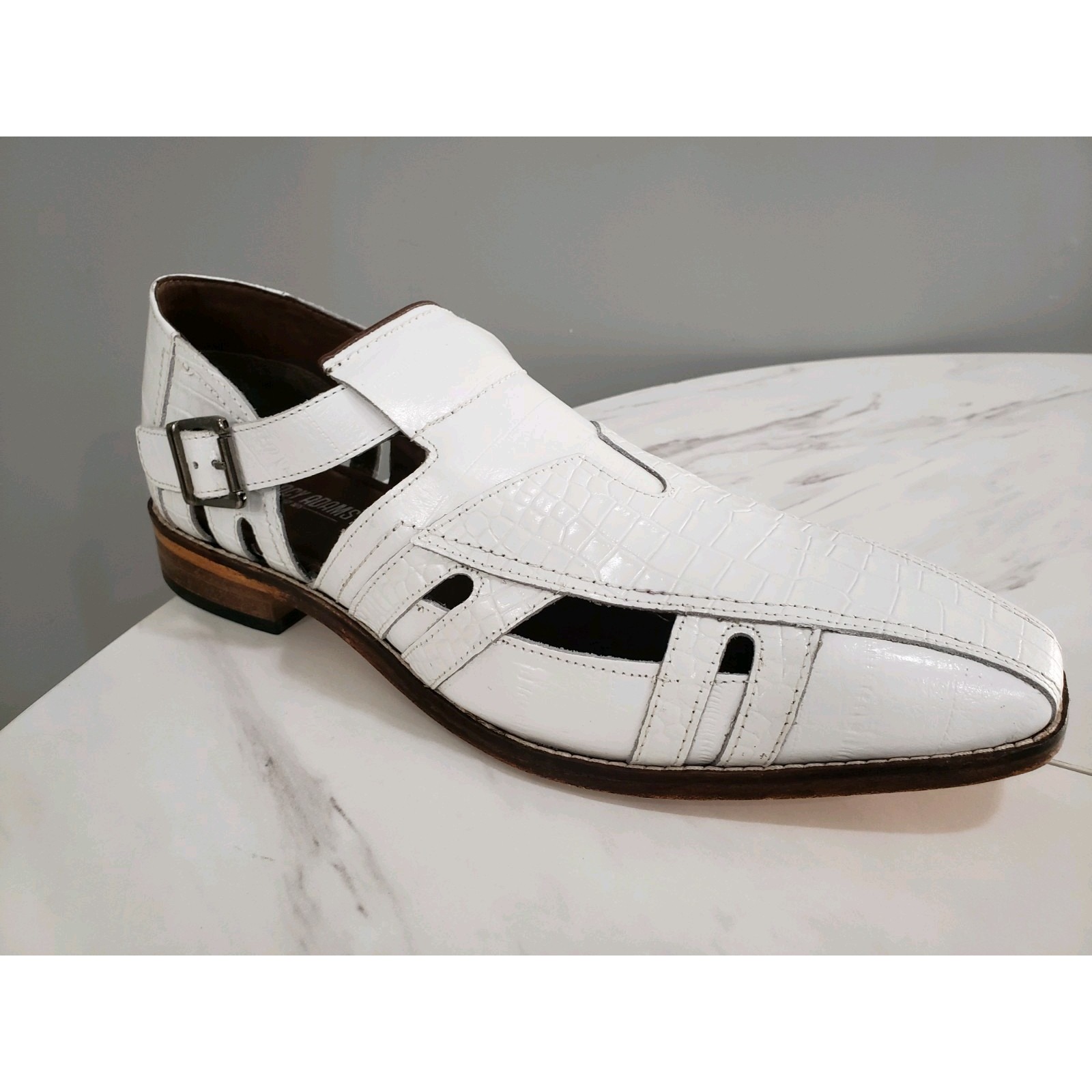 New Without Box - Size 10 Wide Stacy Adams Calvino Men's Sandal Dress Croc Snake